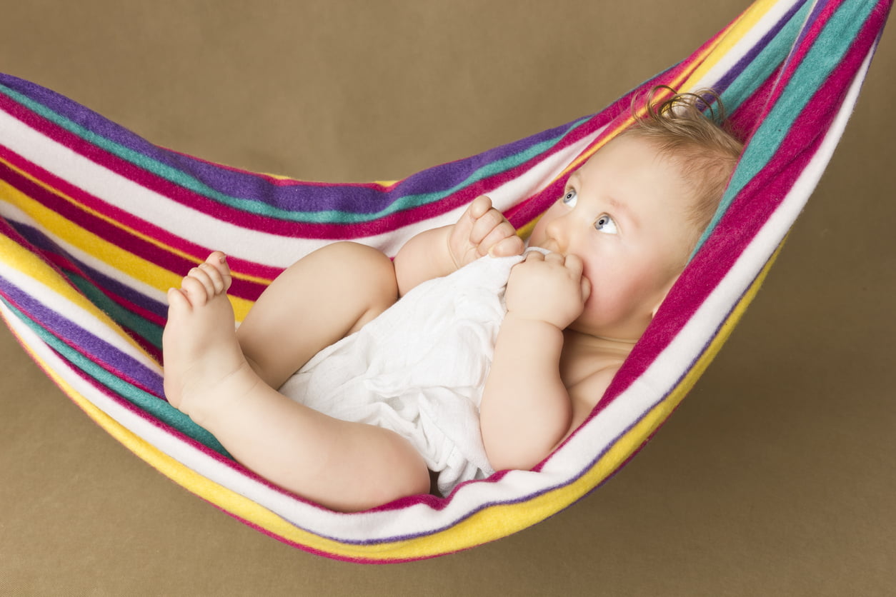 Baby boy in hammock