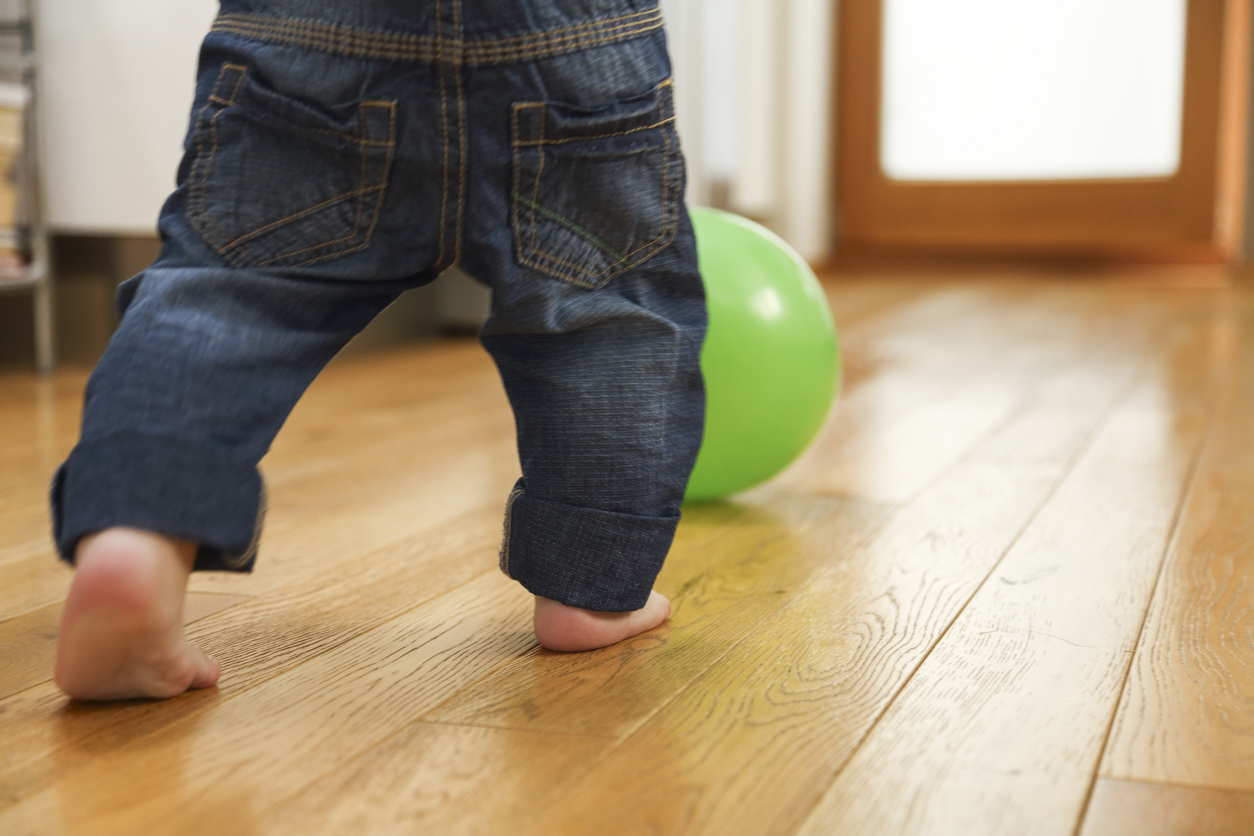 First steps of a baby